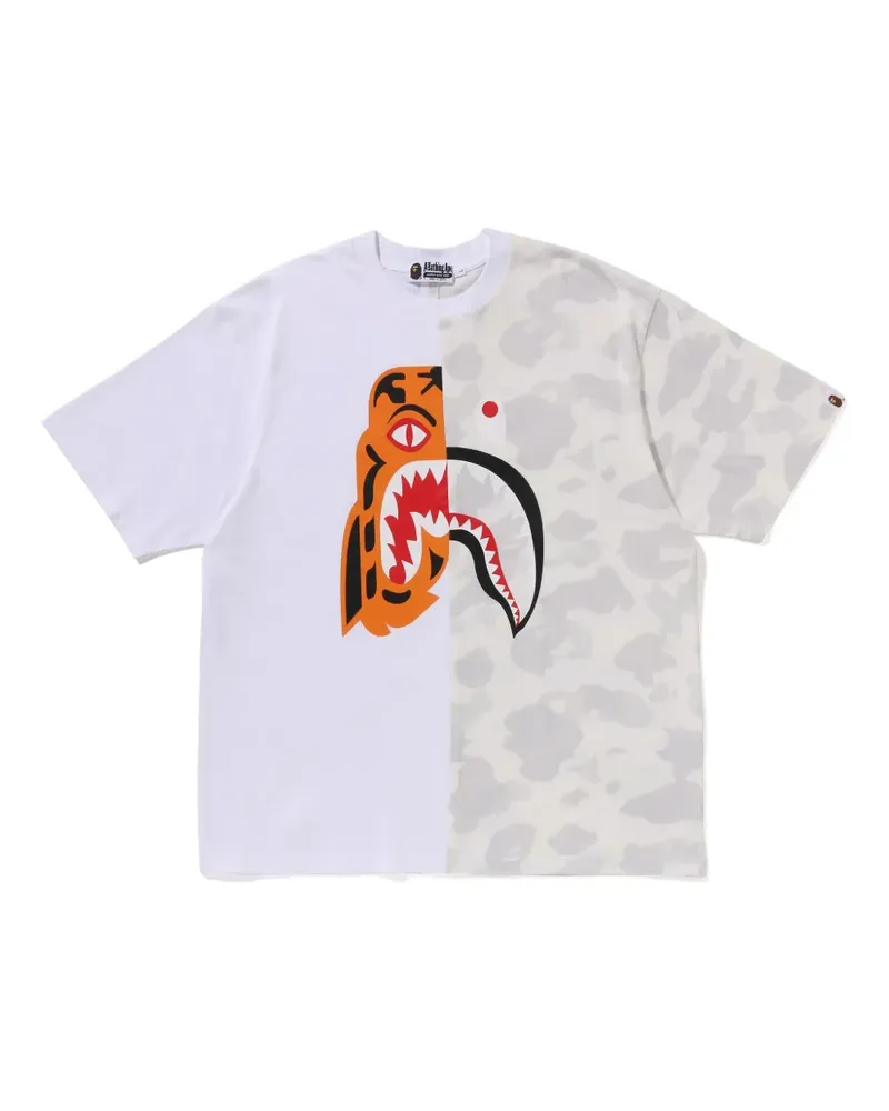 BAPE City Camo Tiger Shark T-Shirt - Weiß Weiß