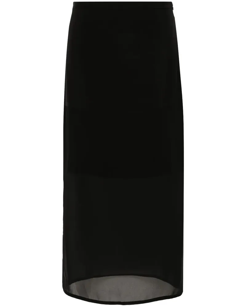 SPORTMAX Semi-transparenter Midirock - Schwarz Schwarz