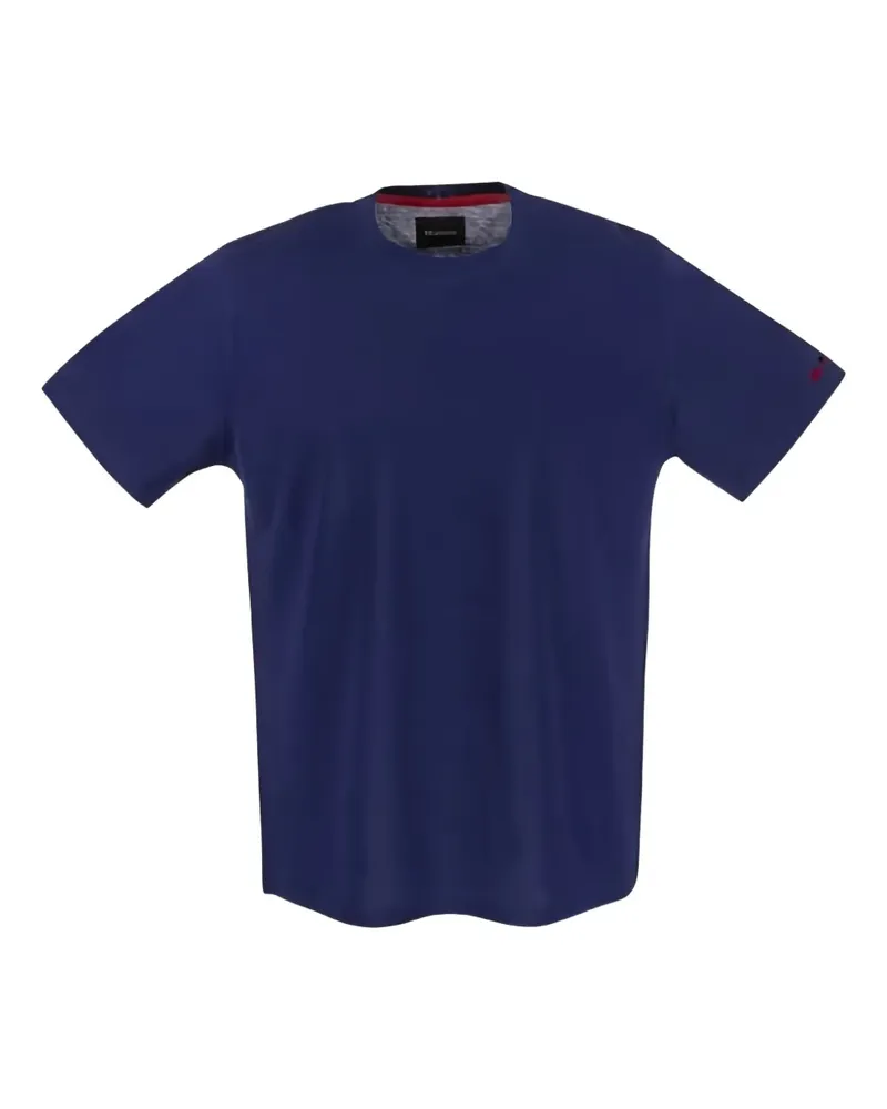 Kiton T-Shirt mit Logo-Stickerei - Blau Blau
