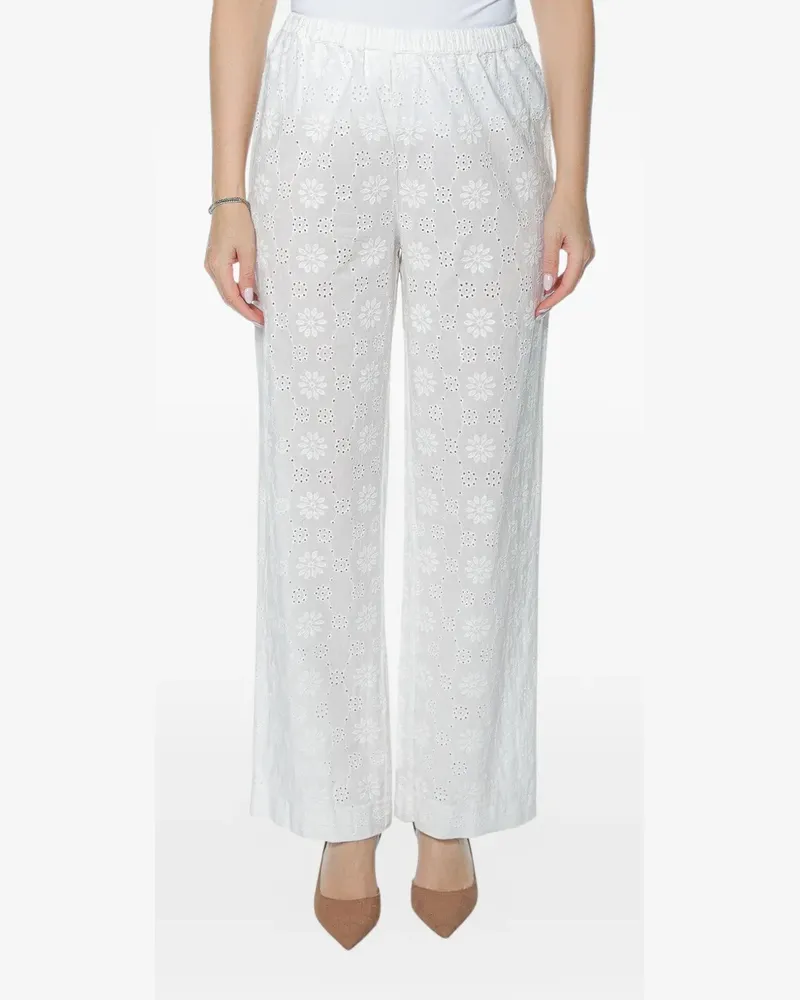 MC2 Saint Barth Inez broderie-anglaise trousers - Weiß Weiß