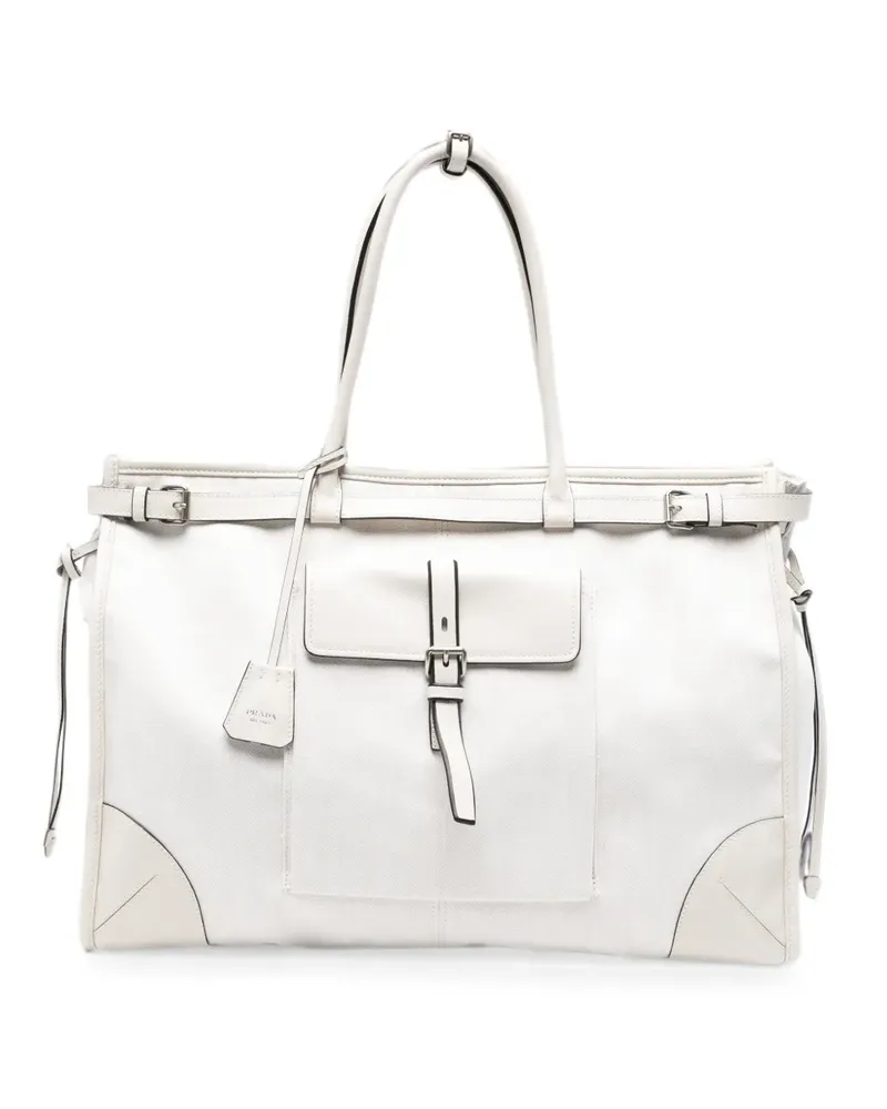Prada buckle-detail tote bag - Weiß Weiß