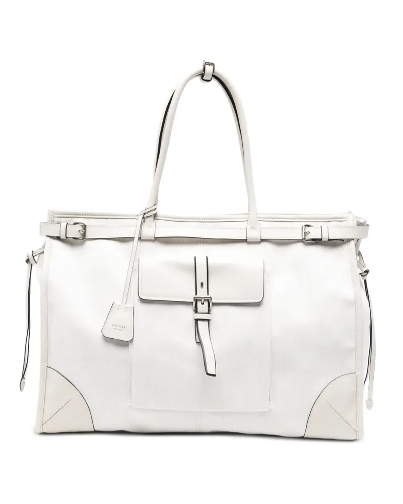 Prada buckle-detail tote bag - Weiß Weiß