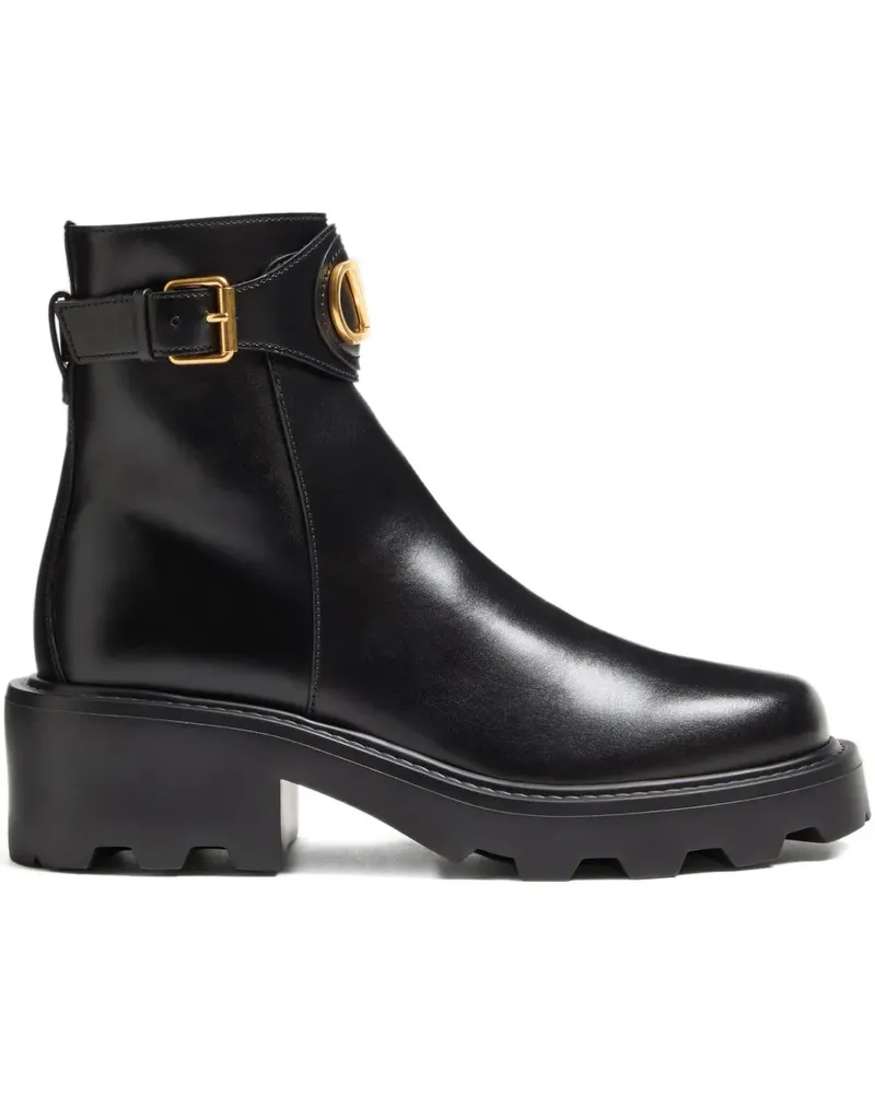 Valentino Garavani Stiefel mit Blockabsatz und Schnallenverschluss - Schwarz Schwarz