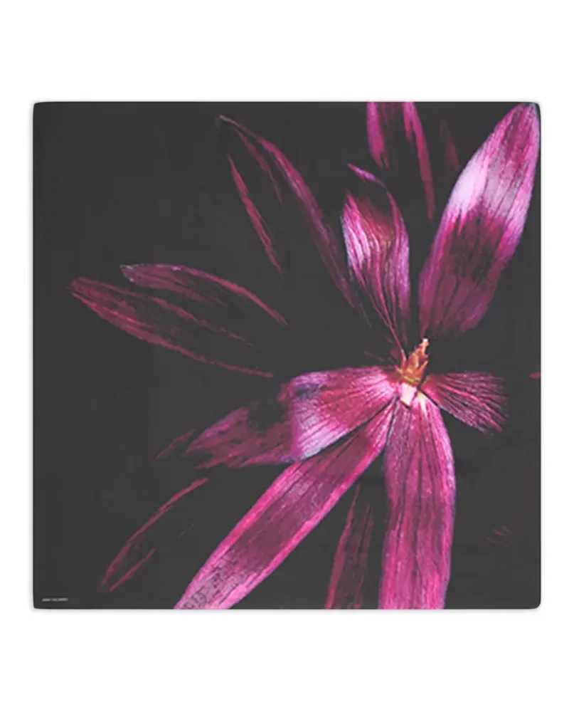 Dries van Noten Seidenschal mit Blumen-Print - Schwarz Schwarz