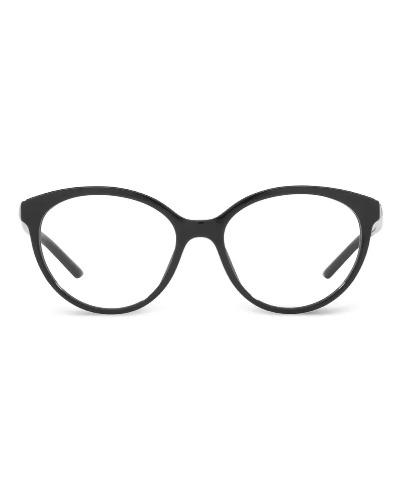 Prada Brille mit ovalem Gestell - Schwarz Schwarz