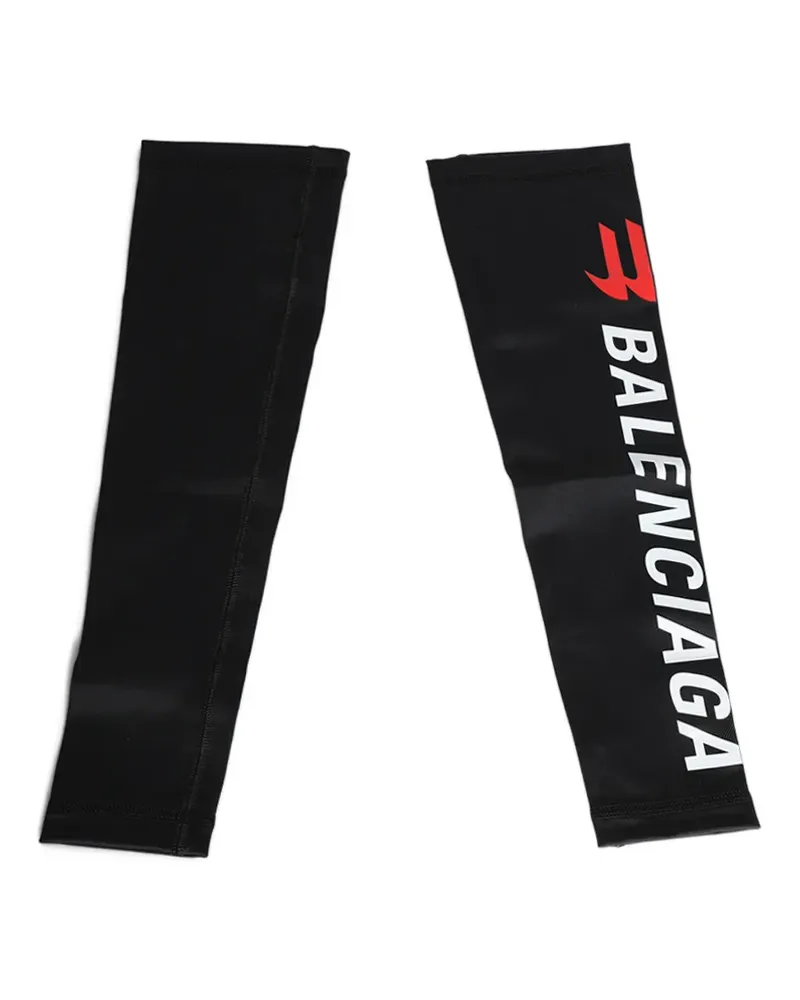 Balenciaga Handschuhe mit Logo-Print - Schwarz Schwarz