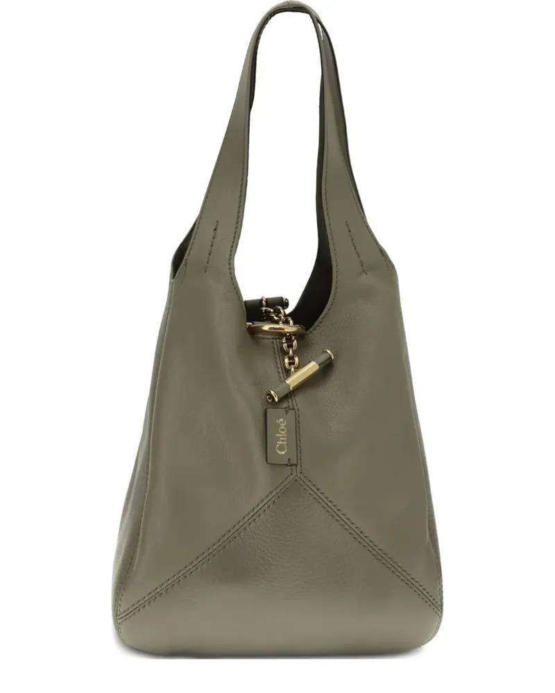 Chloé small Balloon logo-patch shoulder bag - Grün Grün