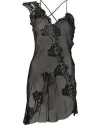 Alberta Ferretti Semi-transparentes Seidentop Schwarz