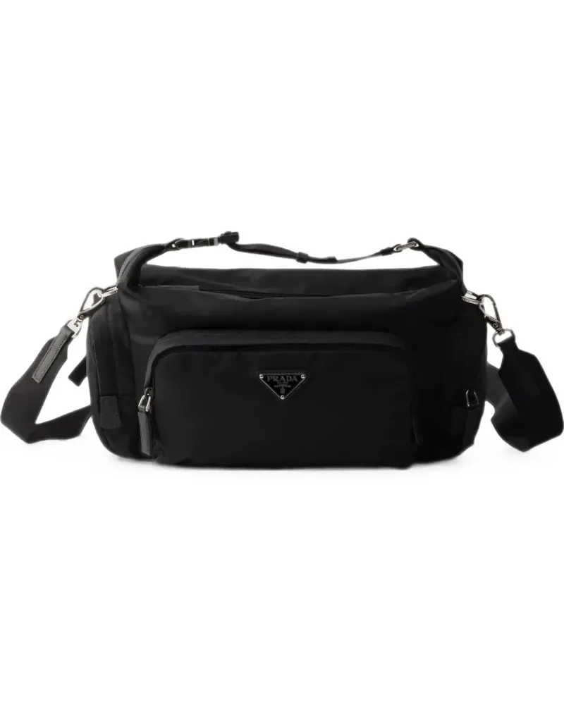 Prada Schultertasche mit Einsätzen aus Re-Nylon - Schwarz Schwarz