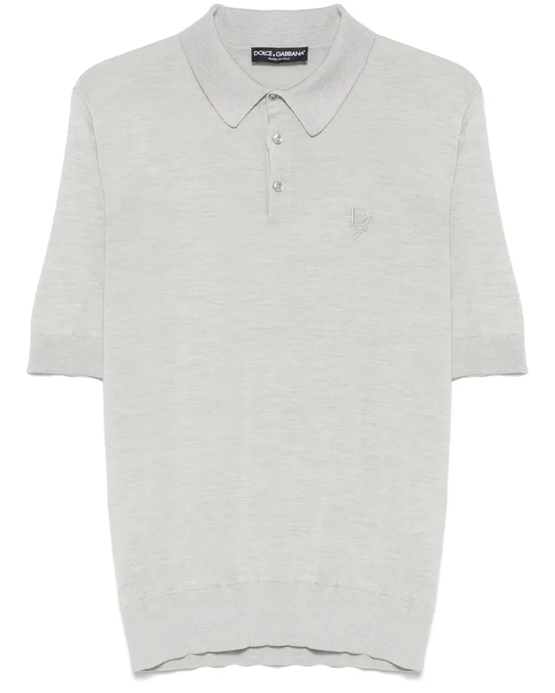 Dolce & Gabbana Poloshirt aus Seide - Grau Grau
