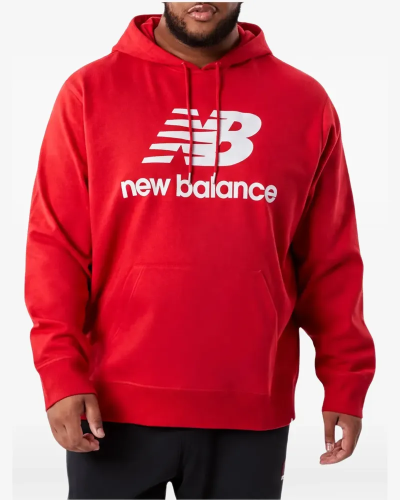 New Balance NB Essentials stacked-logo hoddie - Rot Rot