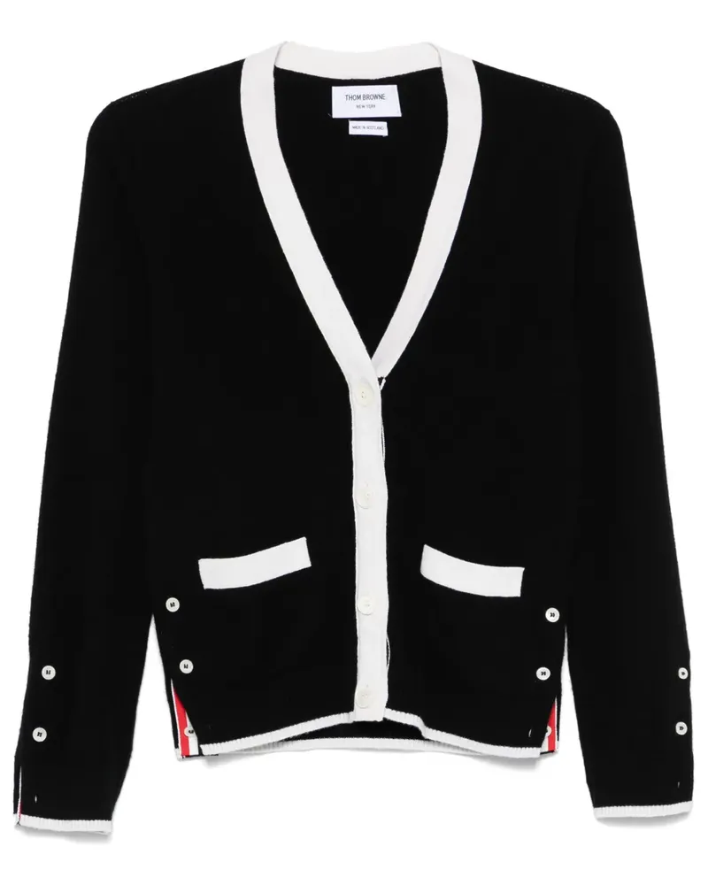 Thom Browne Cardigan aus Kaschmir mit Zierlasche - Schwarz Schwarz
