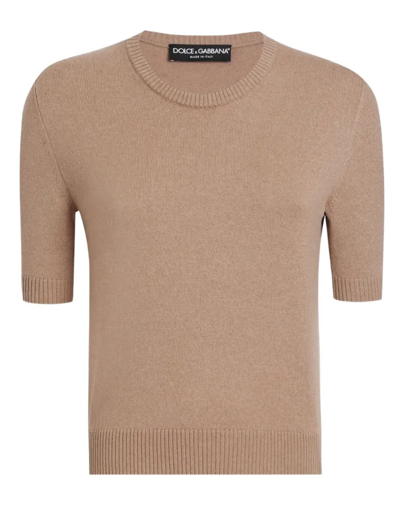 Dolce & Gabbana Kurzärmeliger Kaschmirpullover - Braun Braun