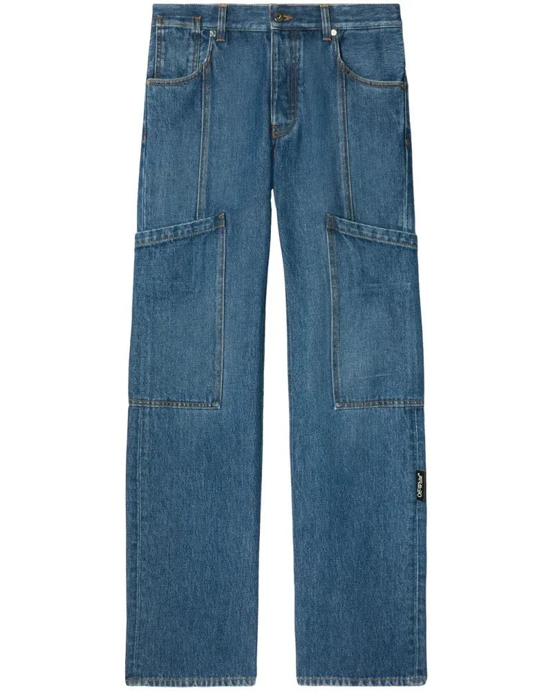 OFF-WHITE Straight-Leg-Jeans mit Cargotaschen - Blau Blau