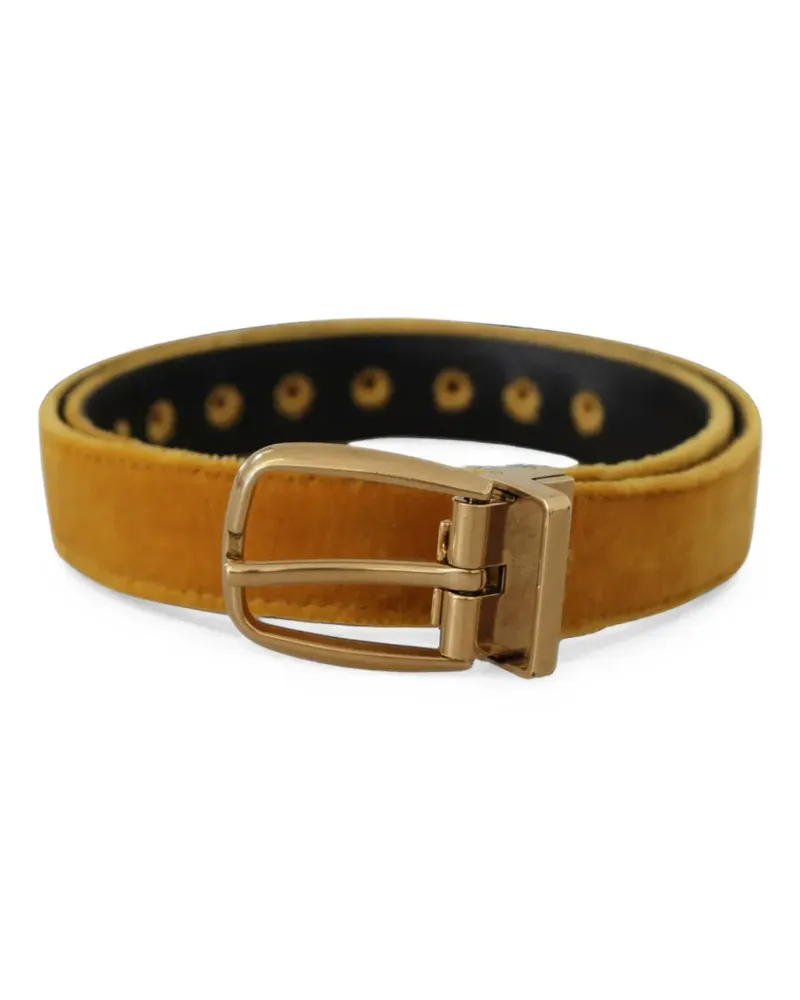 Dolce & Gabbana velvet buckle belt - Gelb Gelb