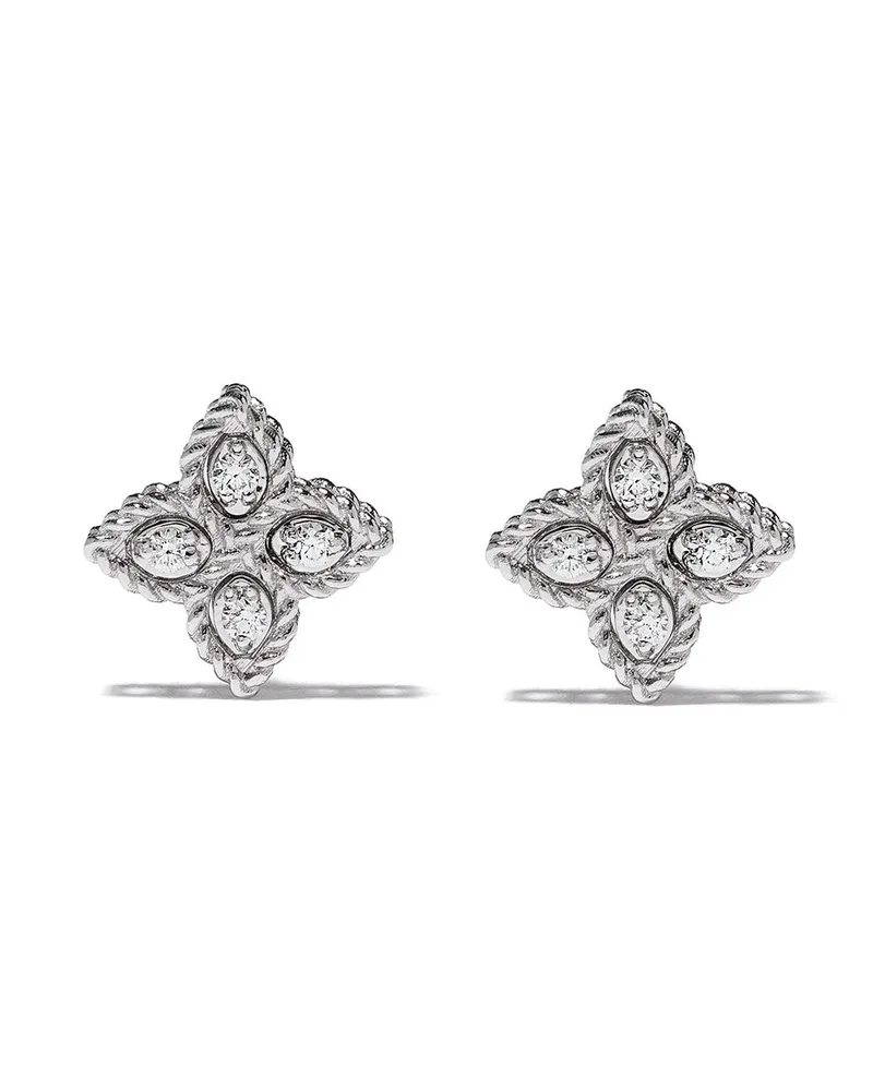 Roberto Coin 18kt 'Princess Flower' Weißgoldohrringe - Silber Silber
