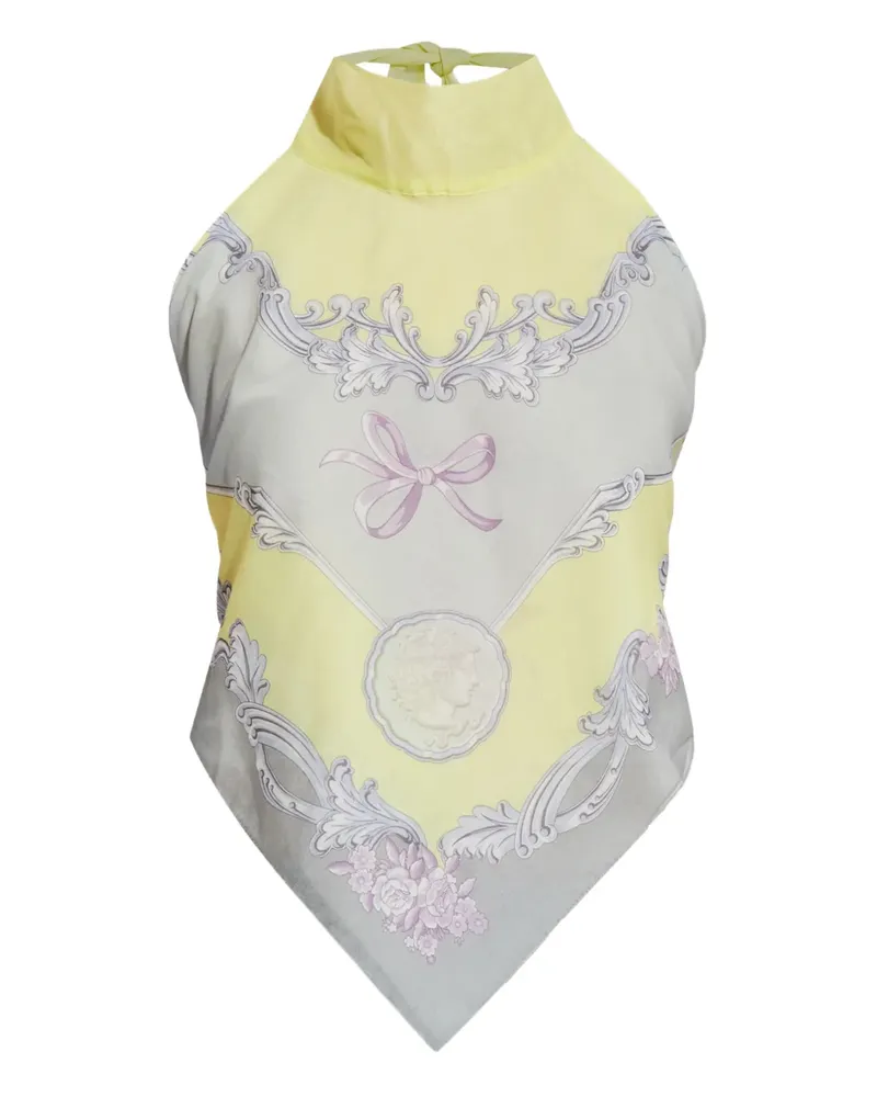 Versace Oberteil mit Print - Gelb Gelb