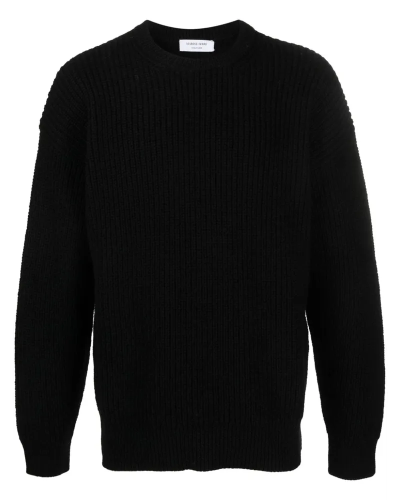 Marine Serre Gerippter Strickpullover - Schwarz Schwarz