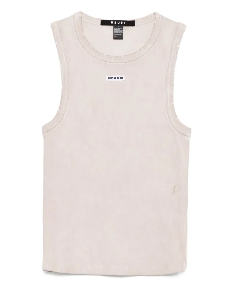 ksubi Geripptes Labels Syndicate Xtra Bloom Oberteil - Rosa Rosa