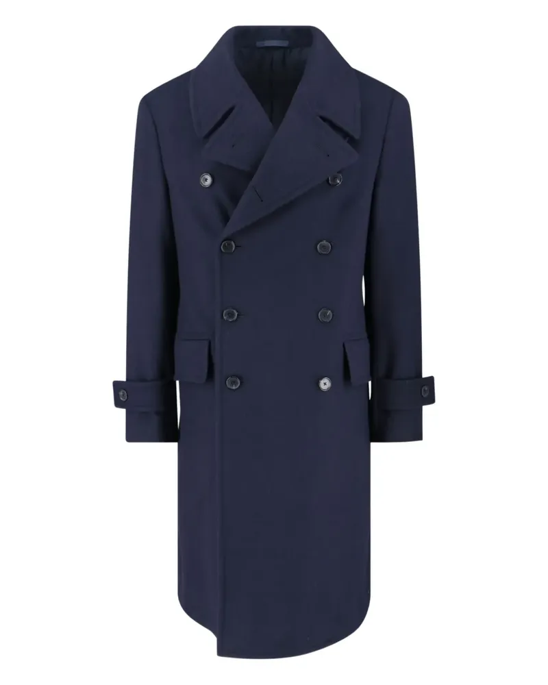 Caruso double-breasted wool coat - Blau Blau