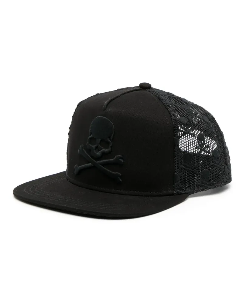 Philipp Plein Skull and Bones Baseballkappe - Schwarz Schwarz