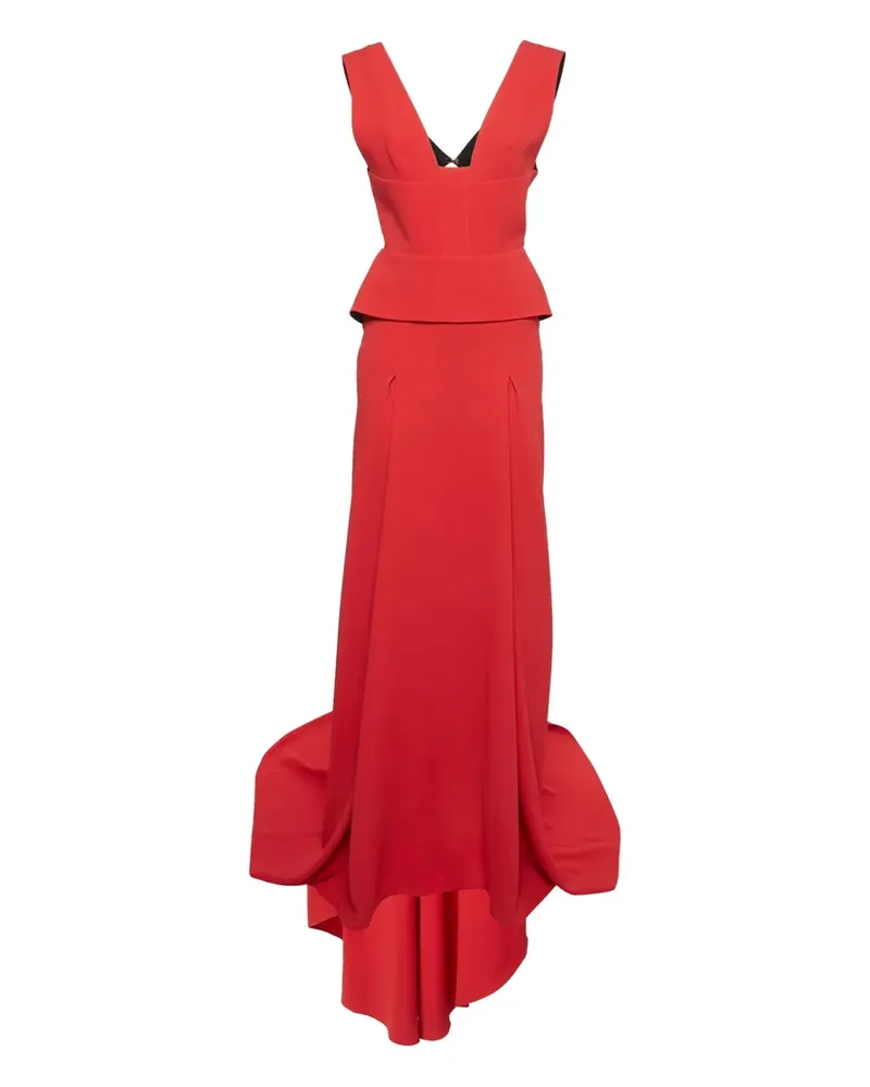 Roland Mouret Kleid mit V-Ausschnitt - Rot Rot