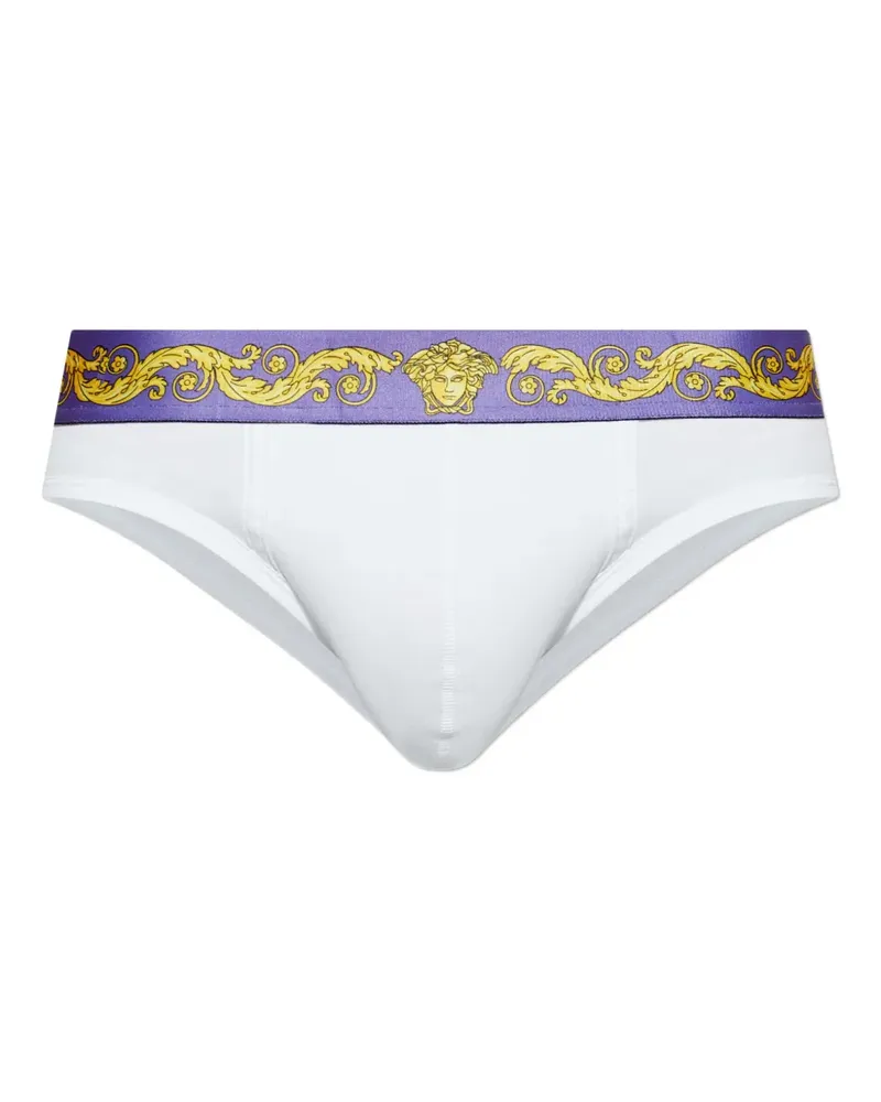 Versace Slip mit Medusa-Motiv - Weiß Weiß