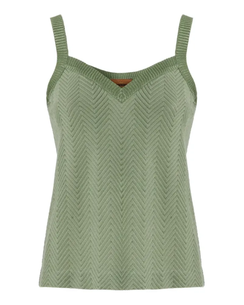 Missoni V-neck chevron-pattern tank top - Grün Grün