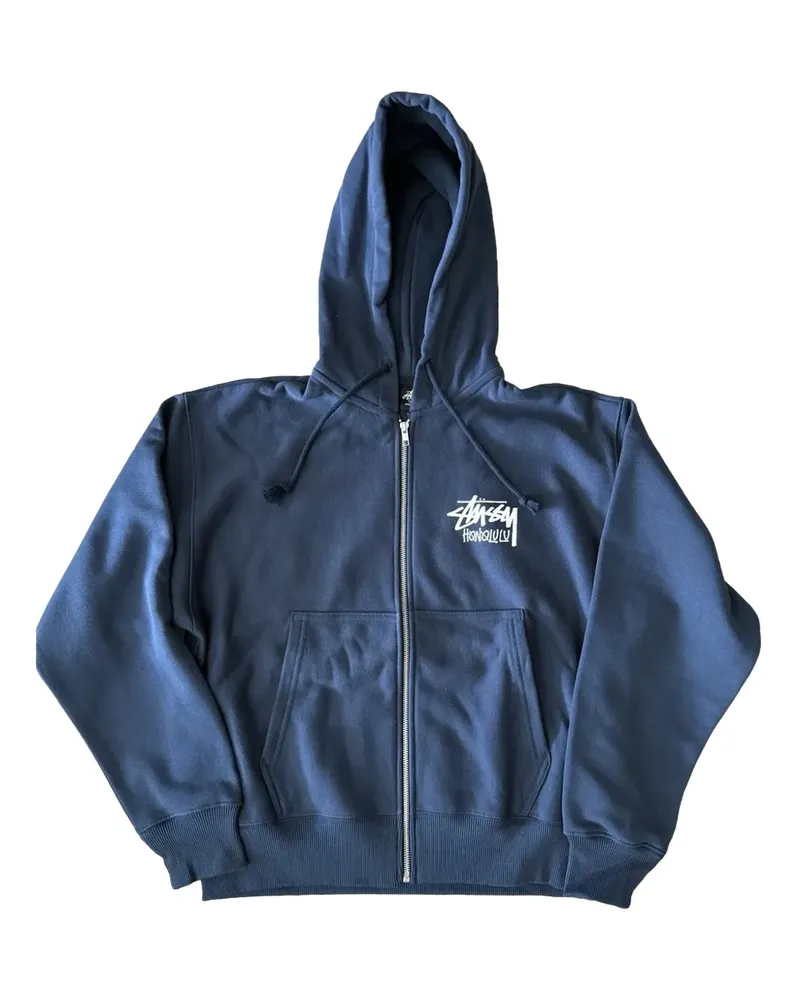Stüssy Kapuzenjacke mit Print - Blau Blau