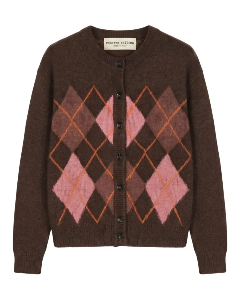 Roberto Collina argyle-knit cardigan - Braun Braun