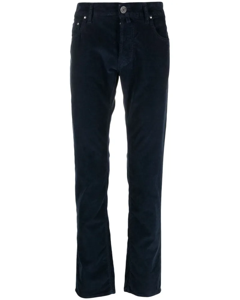 Jacob Cohën Halbhohe Straight-Leg-Hose - Blau Blau