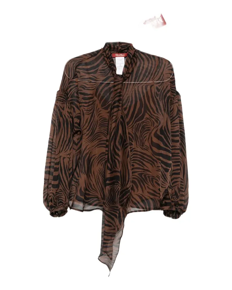 Max Mara satin-finish shirt - Braun Braun