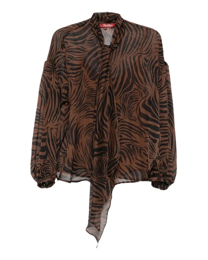 Max Mara satin-finish shirt - Braun Braun