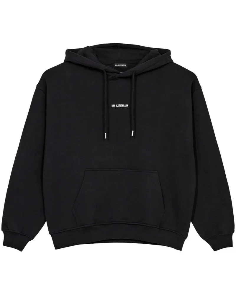 Han Kjøbenhavn Hoodie mit Logo-Stickerei - Schwarz Schwarz