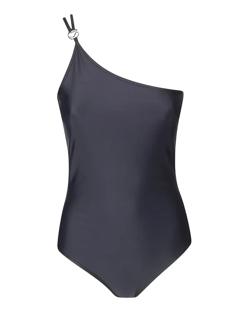 COPERNI logo-plaque one-shoulder swimsuit - Schwarz Schwarz