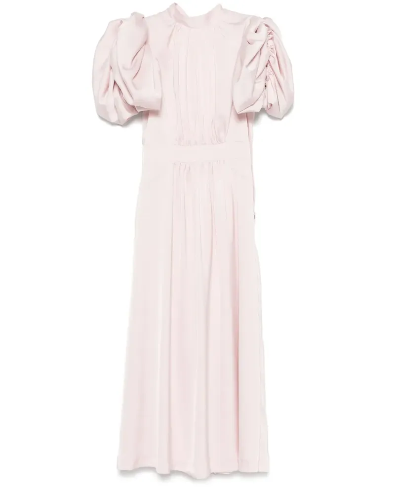 ROTATE Birger Christensen Midikleid mit Puffärmeln - Rosa Rosa