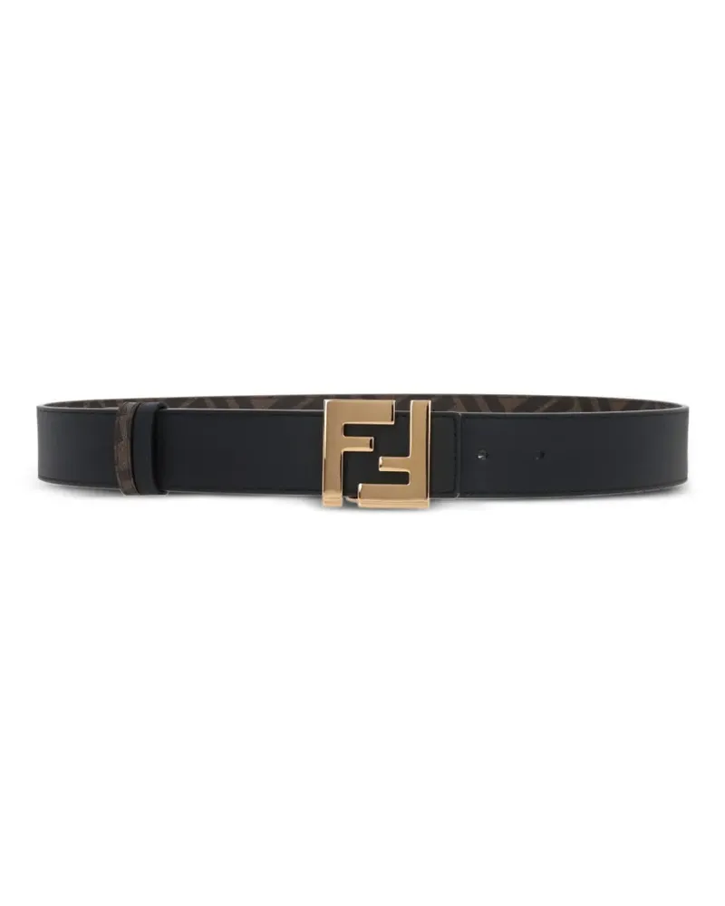 Fendi Gürtel mit FF-Schild - Schwarz Schwarz