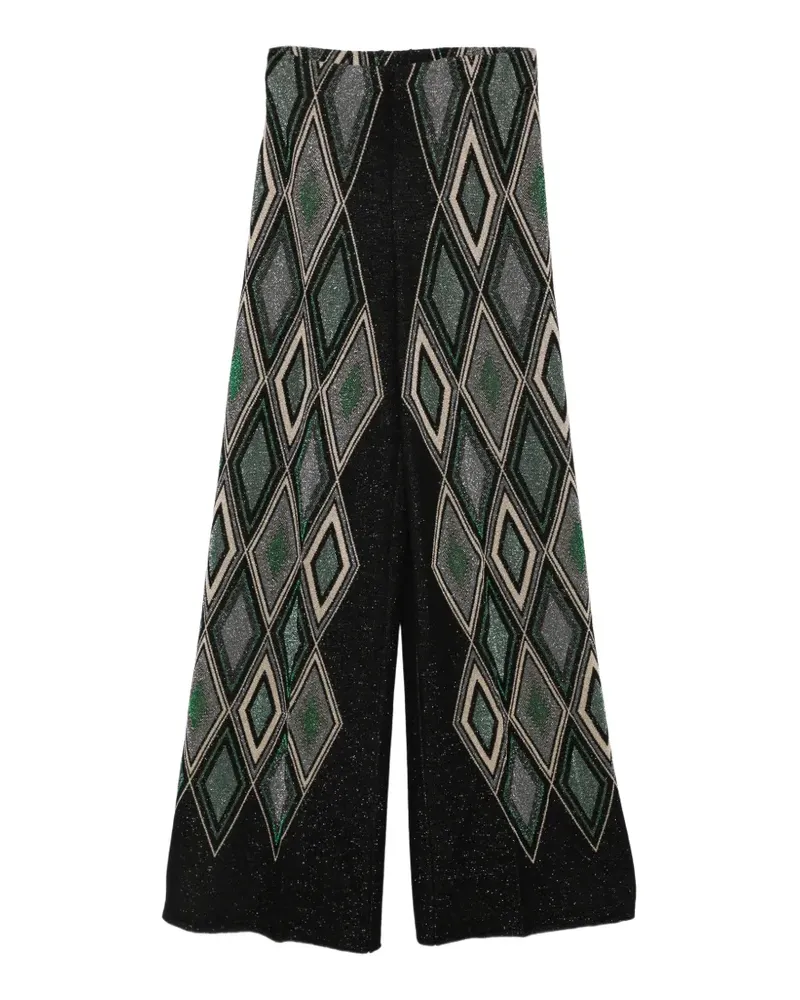 Circus Hotel Palazzohose mit Argyle-Muster - Schwarz Schwarz