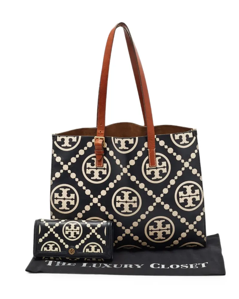 Tory Burch T Monogram tote bag - Schwarz Schwarz