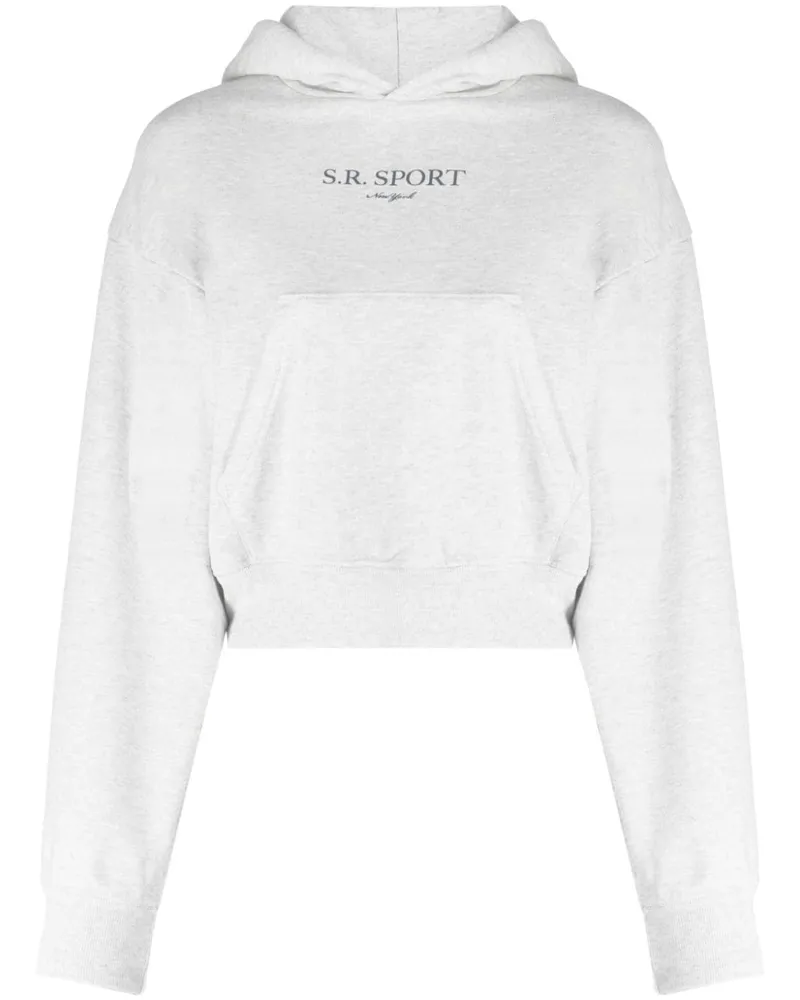 SPORTY & RICH Melierter Hoodie mit Slogan-Print - Grau Grau