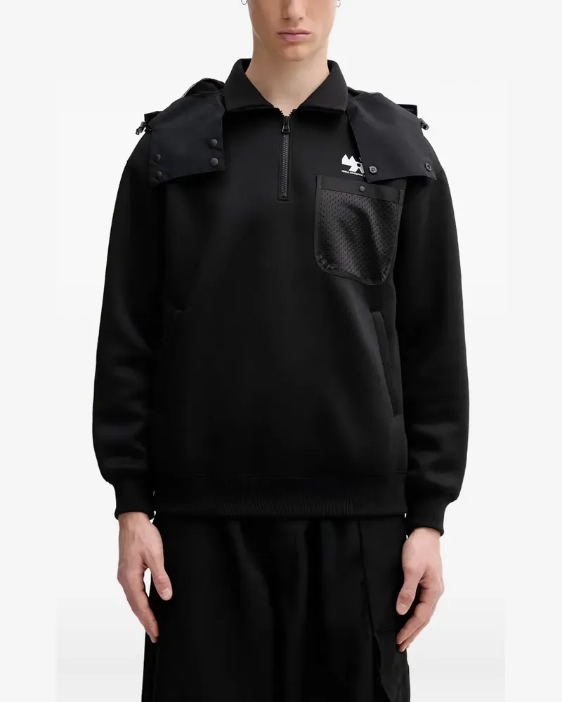 Neighborhood logo-print detachable-hood hoodie - Schwarz Schwarz