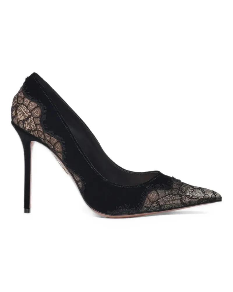 Aquazzura Meadow Pumps aus Samt 105 - Schwarz Schwarz