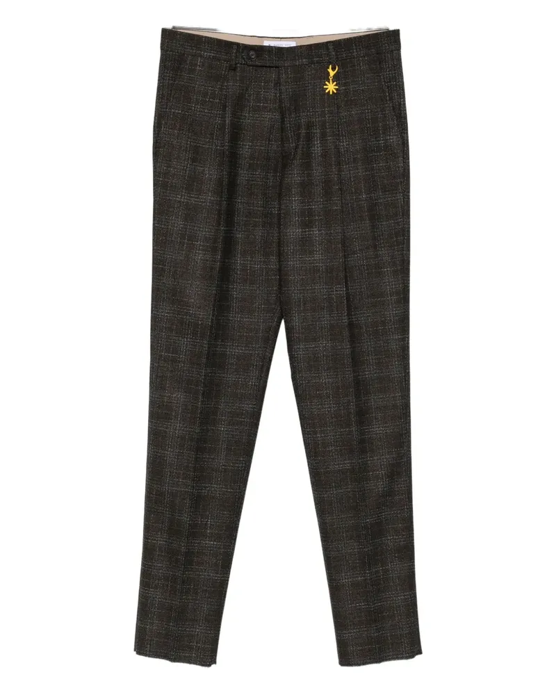 Manuel Ritz pleated straight-leg trousers - Braun Braun