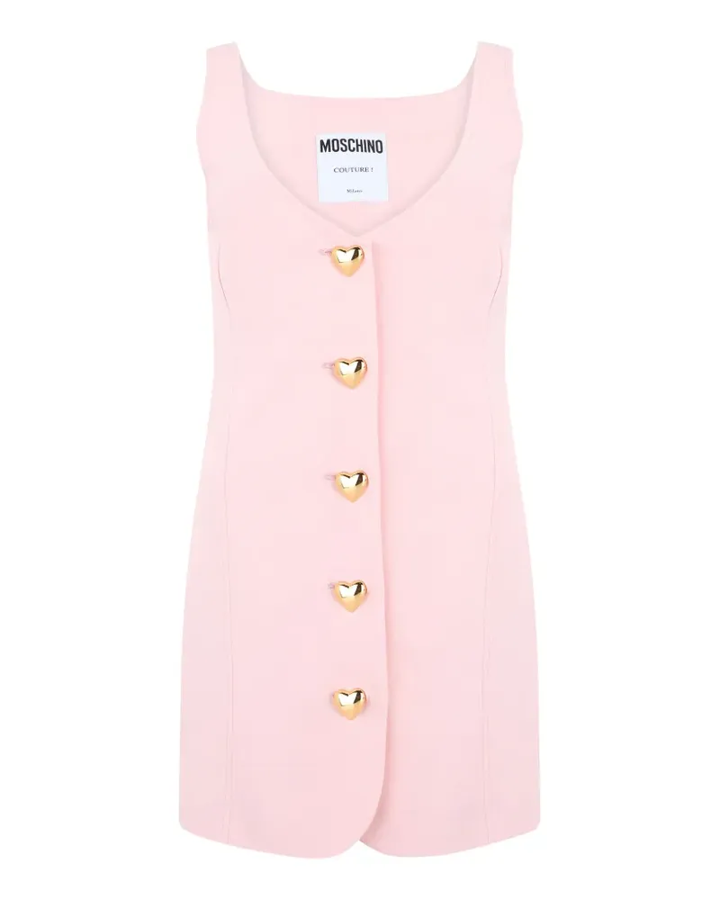 Moschino heart-button sleeveless mini dress - Rosa Rosa
