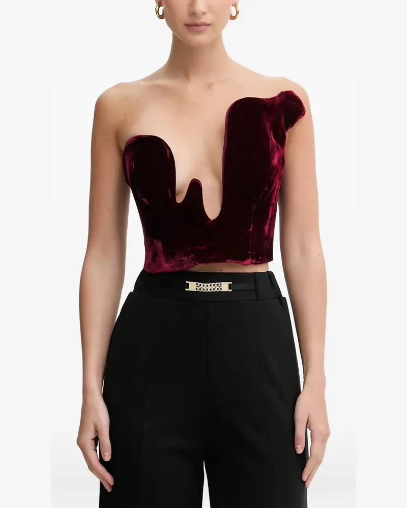 Bardot Rosalyn Corsage mit tiefem V-Ausschnitt - Rot Rot