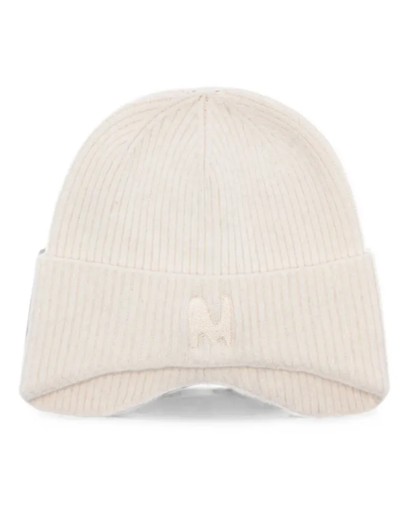 MSGM Strickbeanie mit Logo-Stickerei - Nude Nude