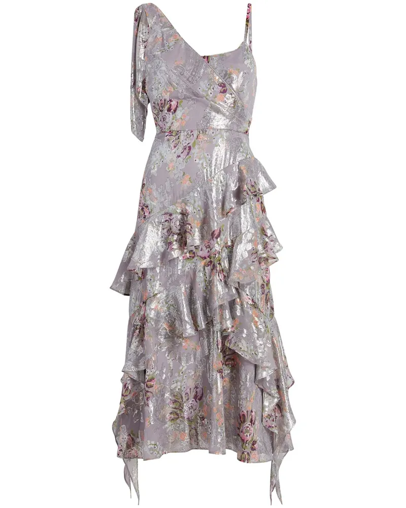 Cinq à Sept Gerüschtes Trevor Kleid mit Blumen-Print - Grau Grau