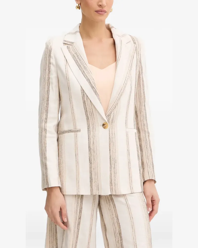 Fracomina striped button blazer - Nude Nude