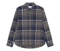 Kariertes Button-down-Hemd - Blau