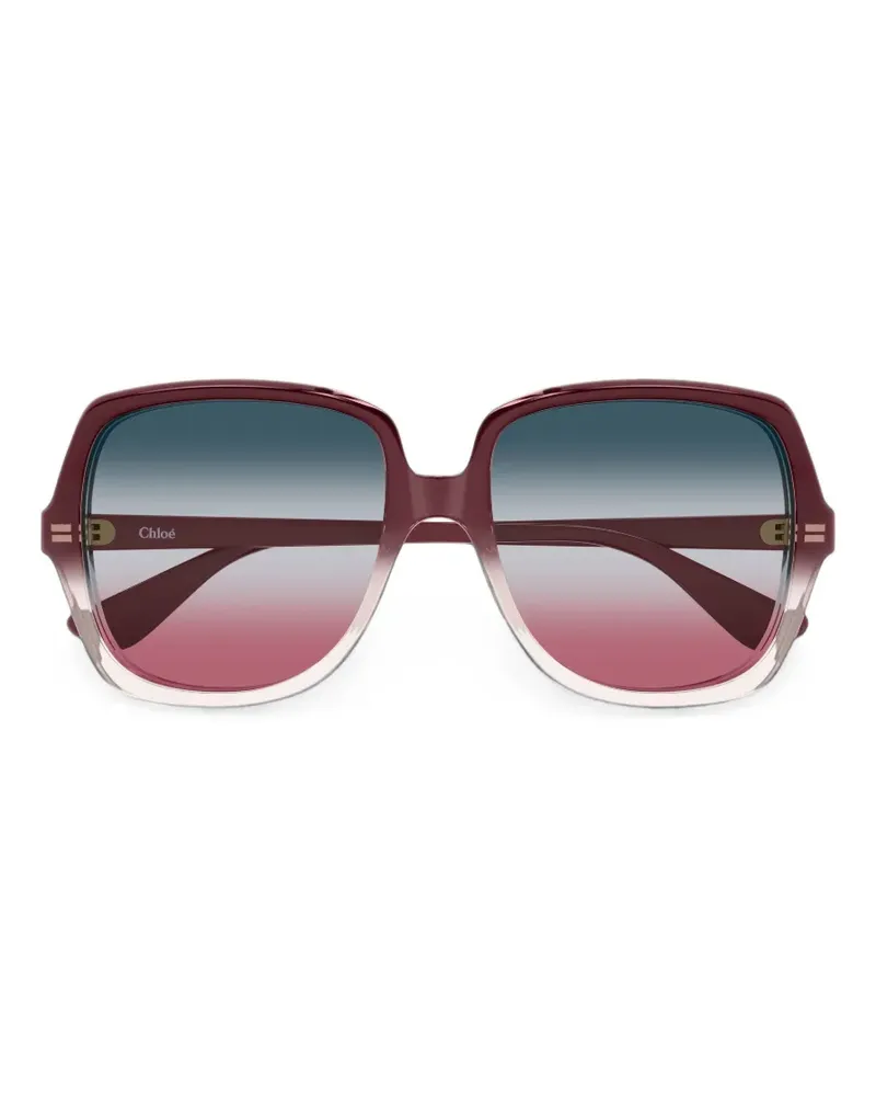 Chloé Sonnenbrille mit eckigem Gestell - Rot Rot